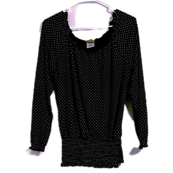 Acorn women’s size small long sleeve, textured, smsmocked blouse with ruffle ￼￼￼ - Picture 1 of 4